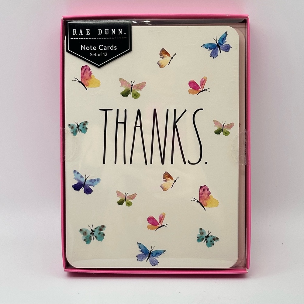 Rae Dunn THANKS Note Cards Set of 12